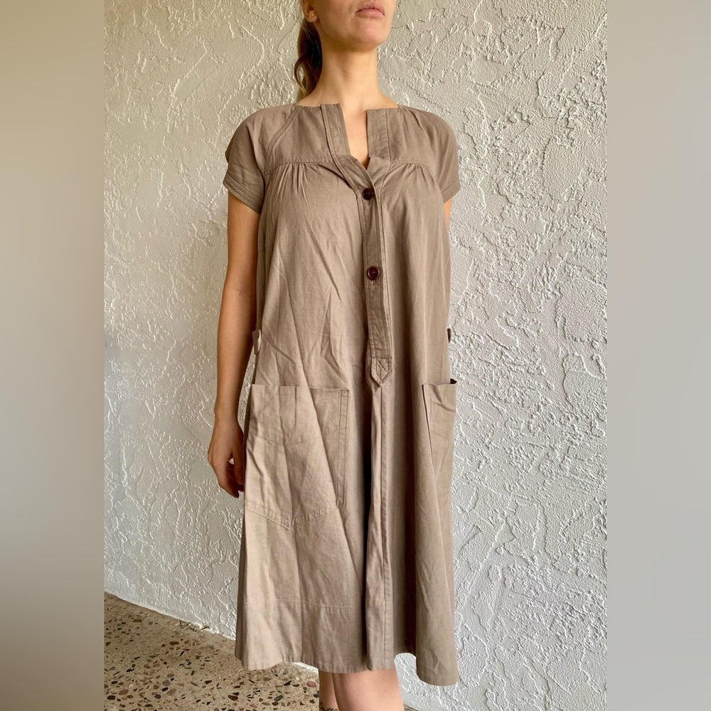 ISABEL MARANT l’Étoile taupe utility midi cotton dress size 0